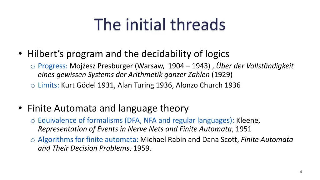 the initial threads
