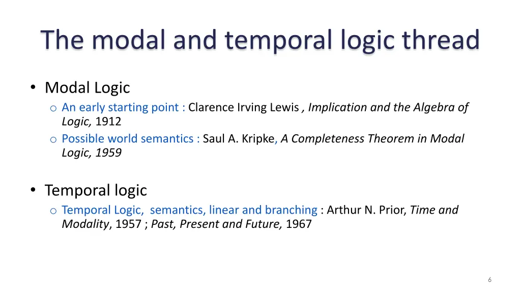 the modal and temporal logic thread