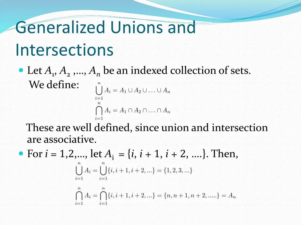 generalized unions and intersections