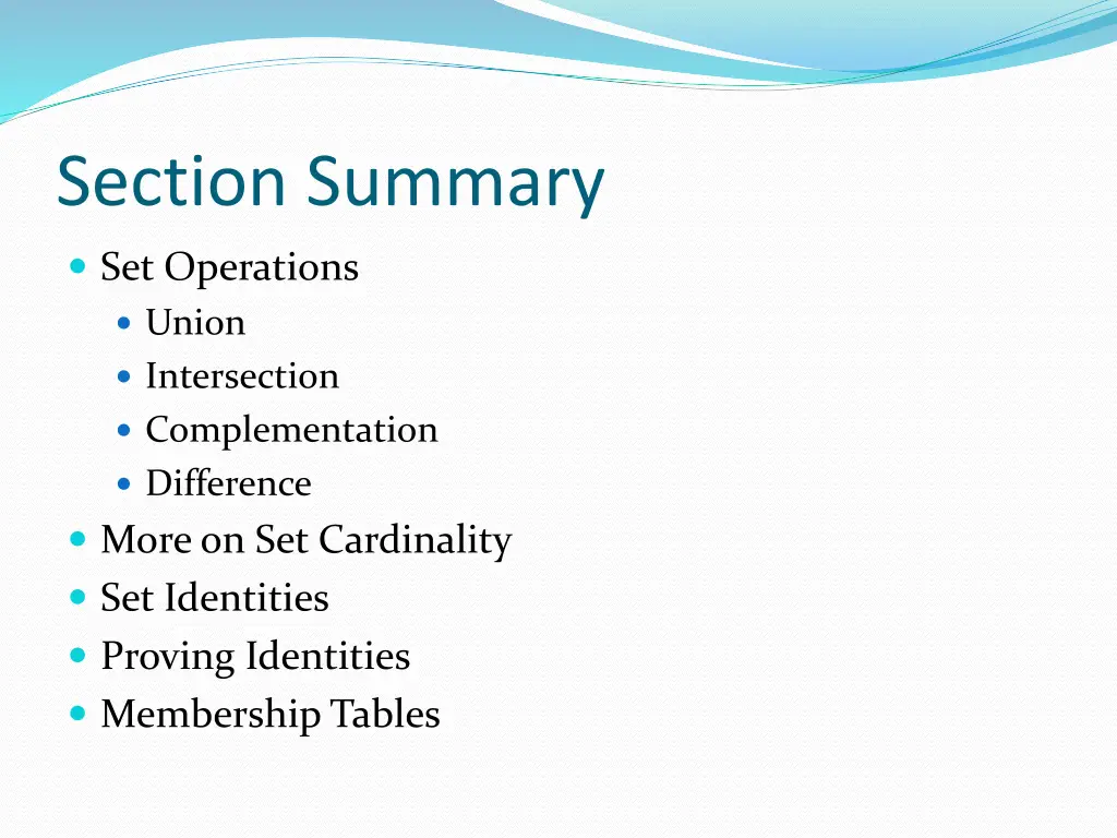 section summary