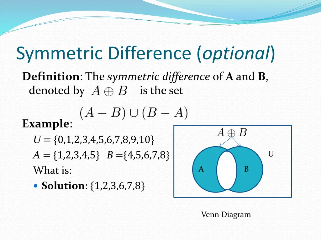 symmetric difference optional