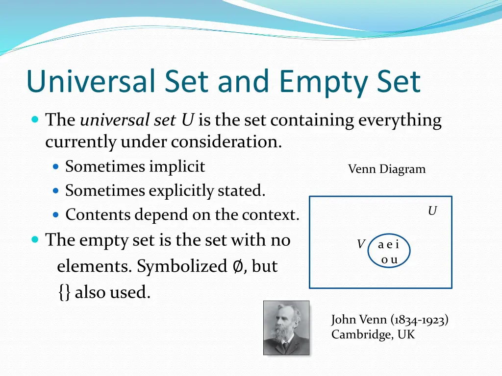 universal set and empty set