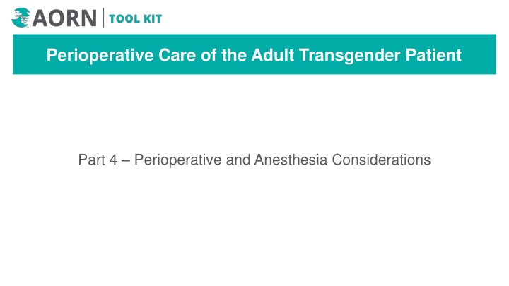 perioperative care of the adult transgender