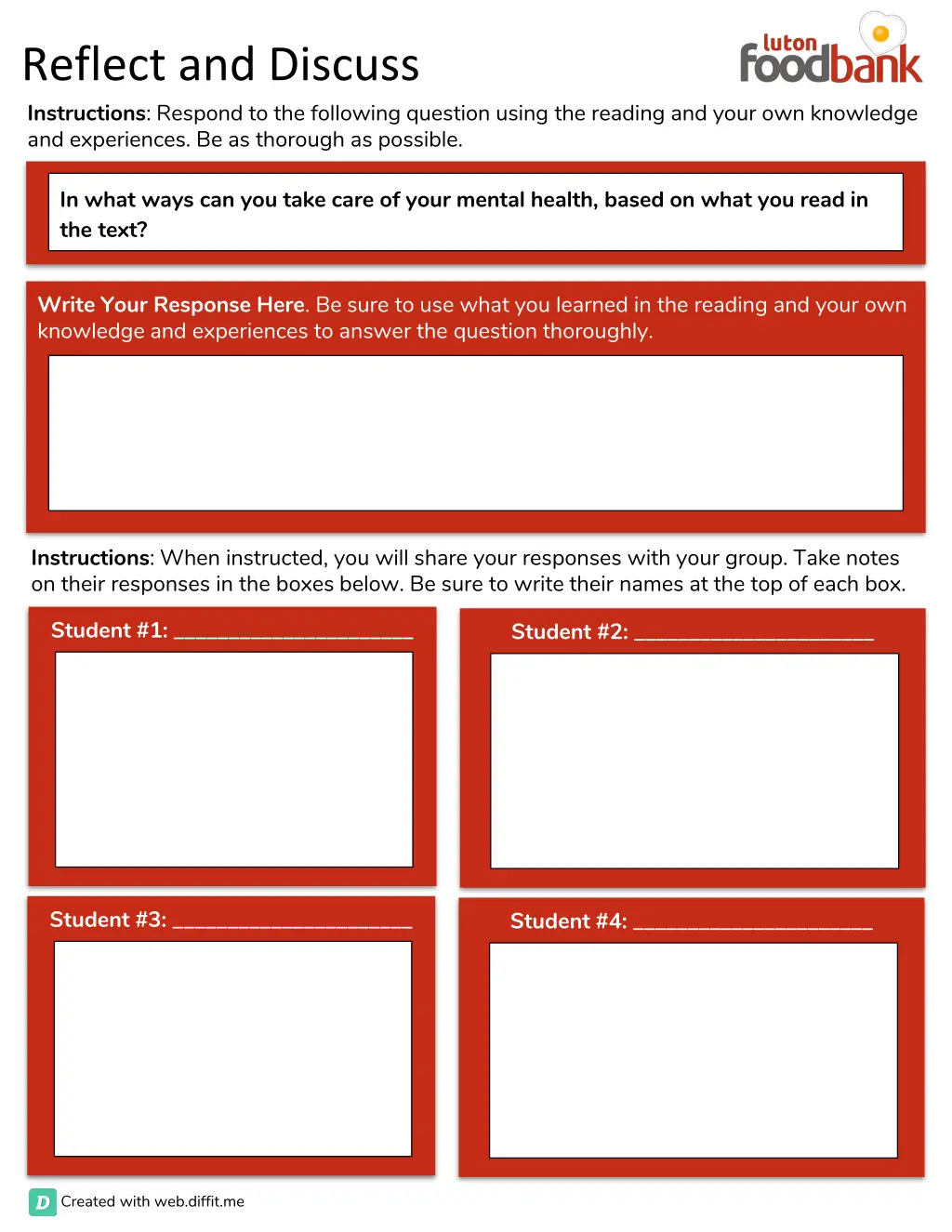 reflect and discuss instructions respond 1