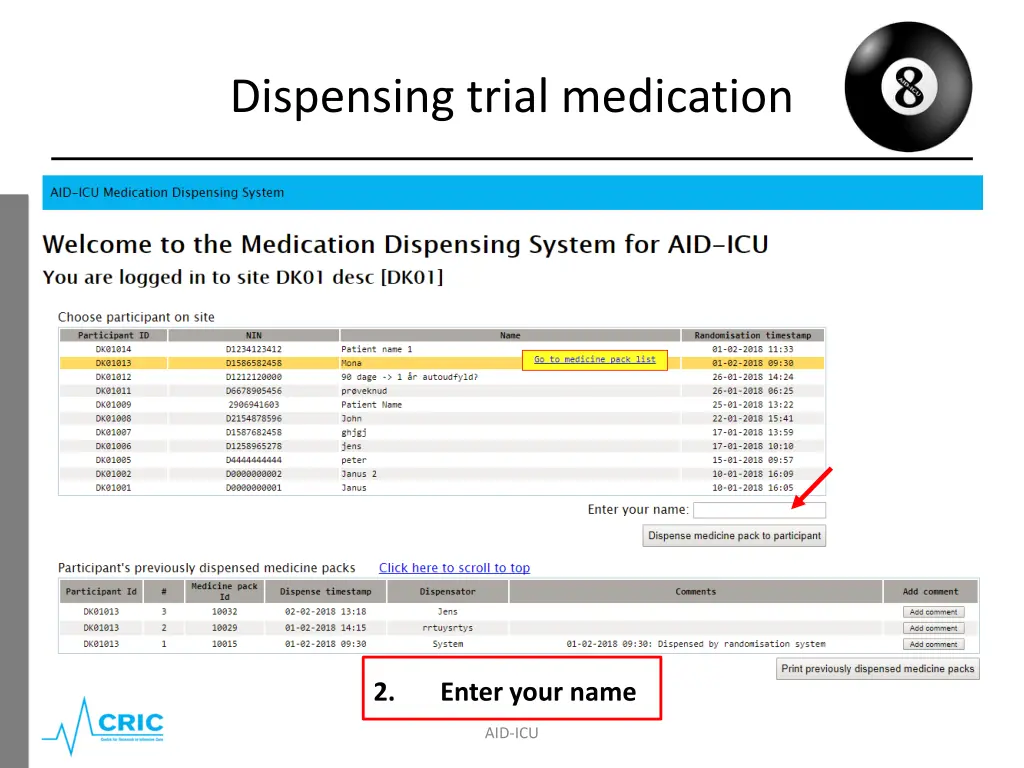 dispensing trial medication 1
