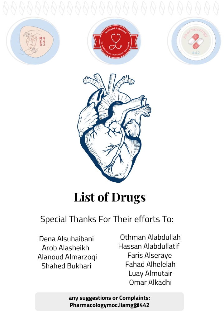 list of drugs