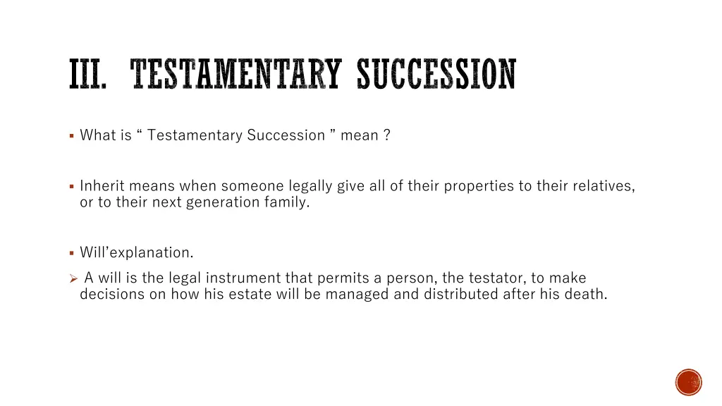 testamentary succession