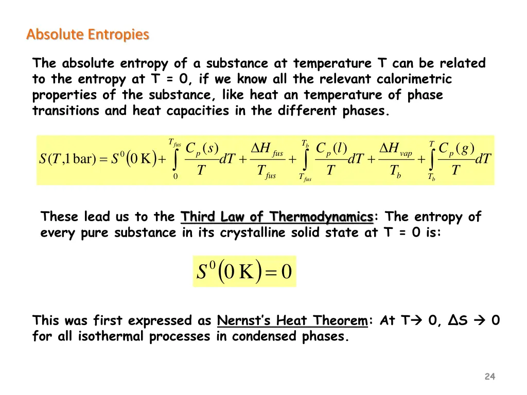absolute entropies