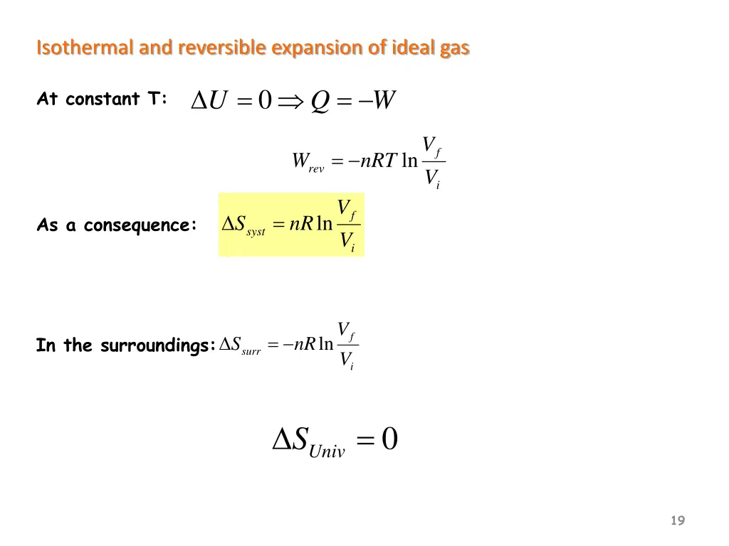 isothermal and reversible expansion of ideal gas