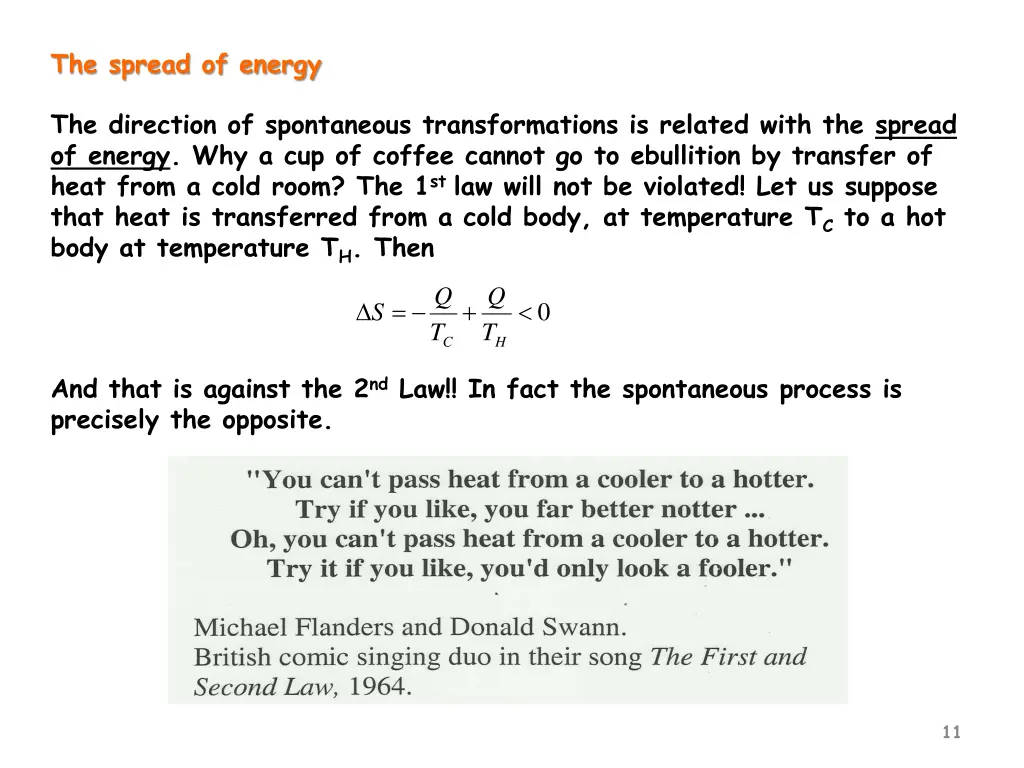 the spread of energy