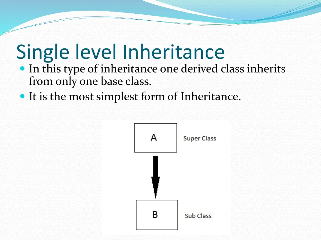 single level inheritance in this type