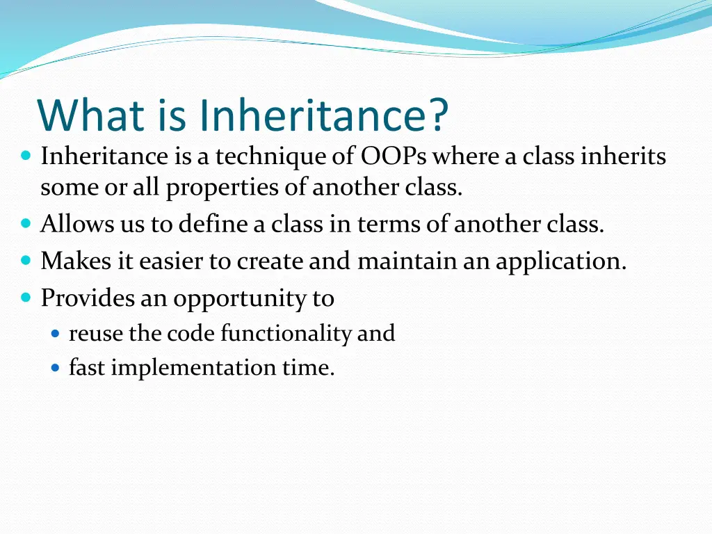 what is inheritance inheritance is a technique