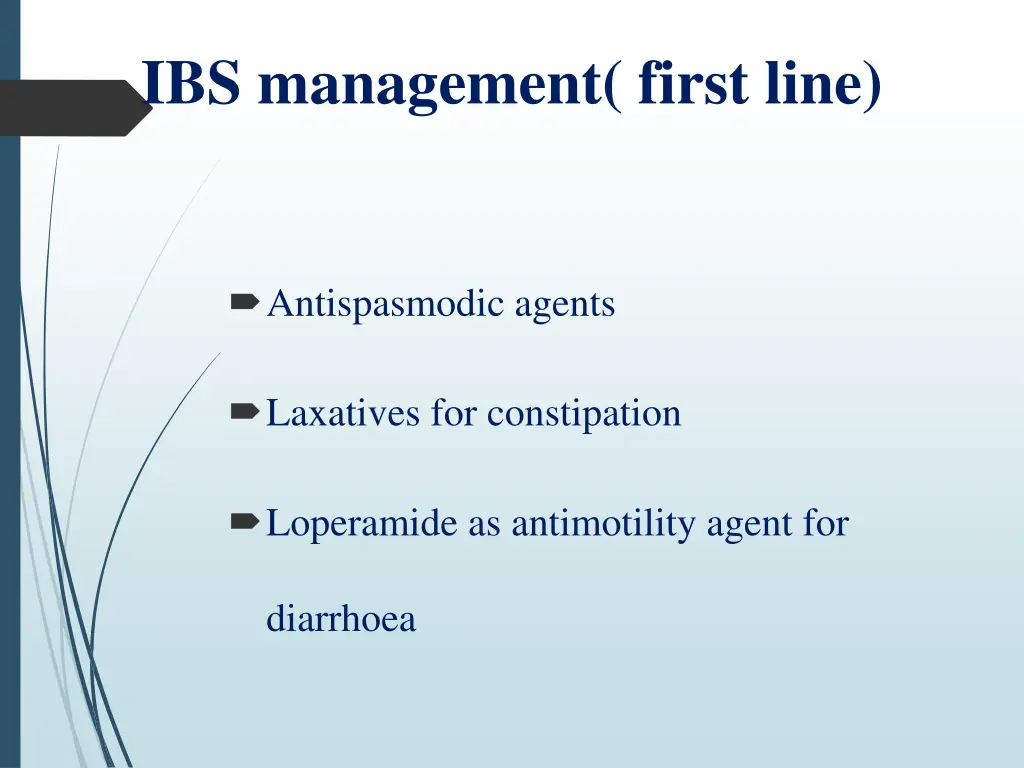 ibs management first line