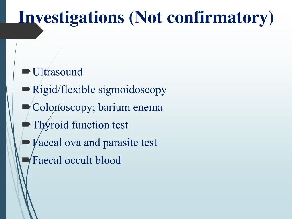 investigations not confirmatory
