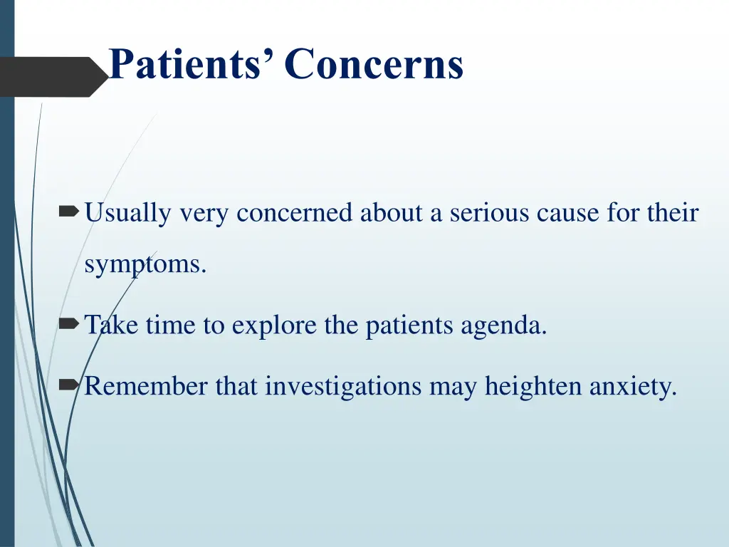 patients concerns