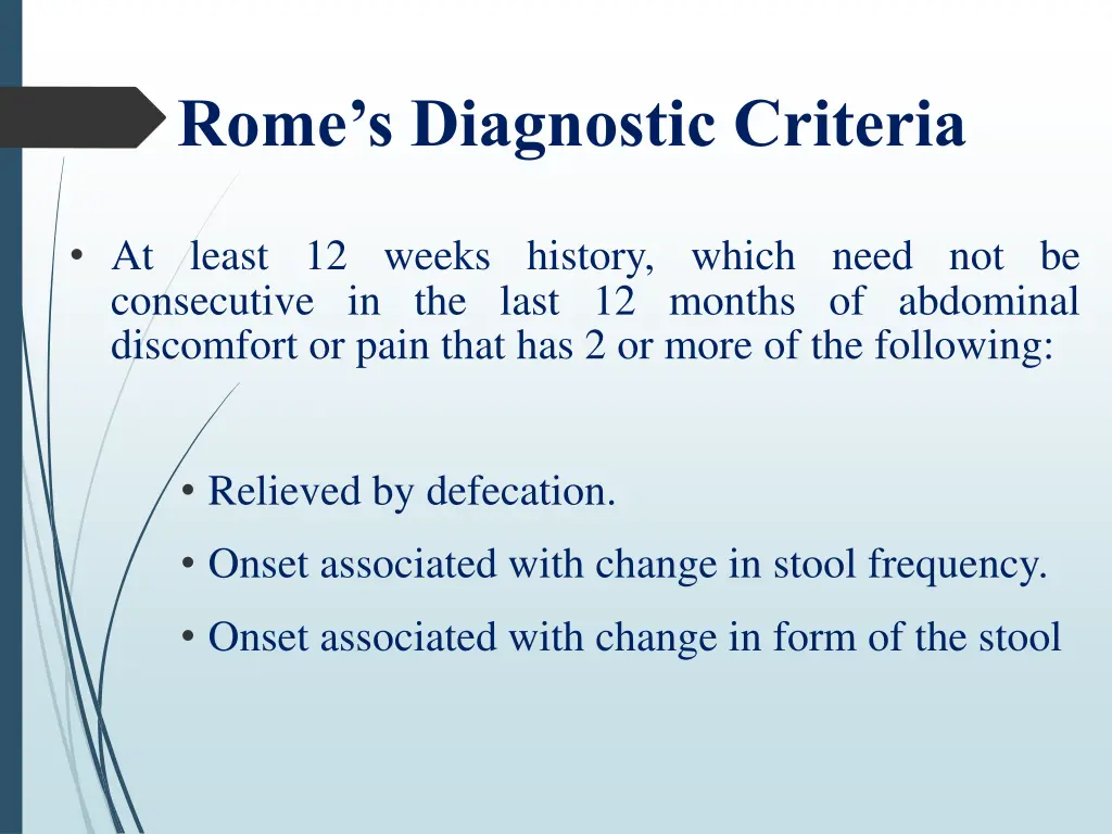 rome s diagnostic criteria