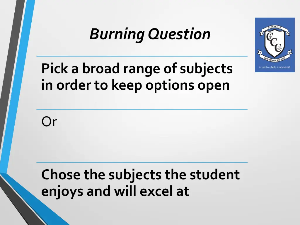 burning question