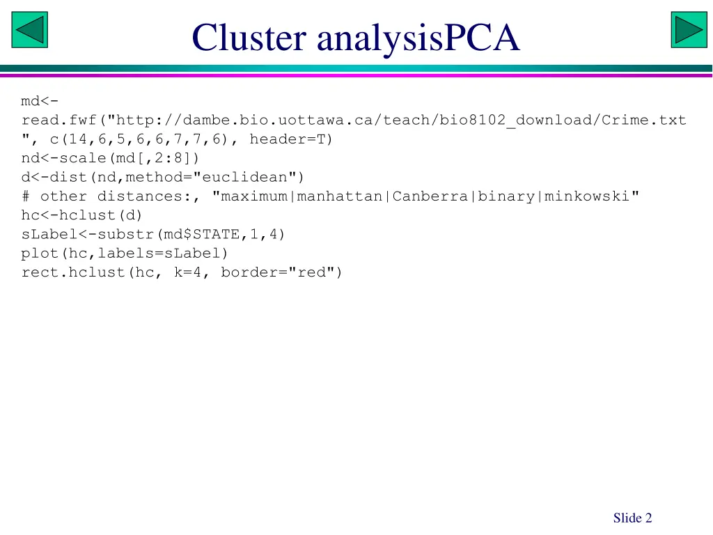 cluster analysispca