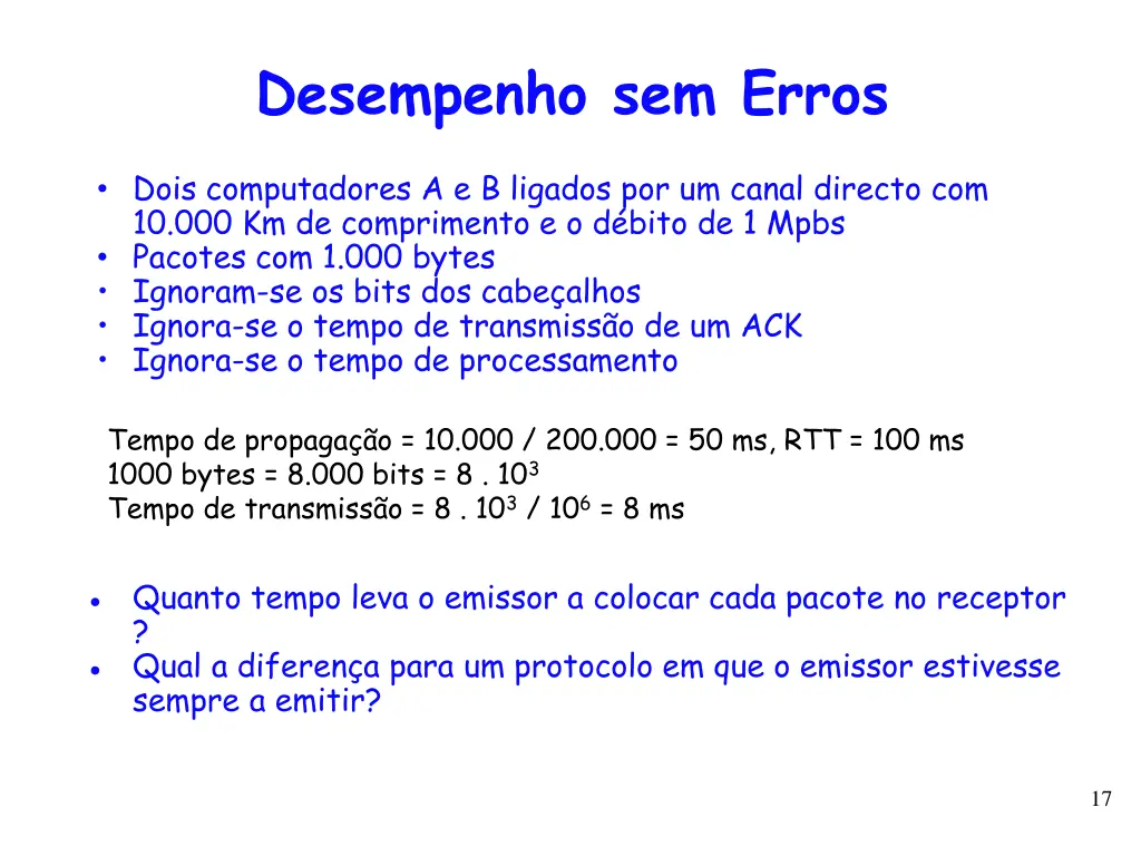 desempenho sem erros