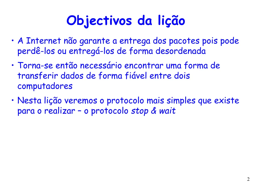 objectivos da li o