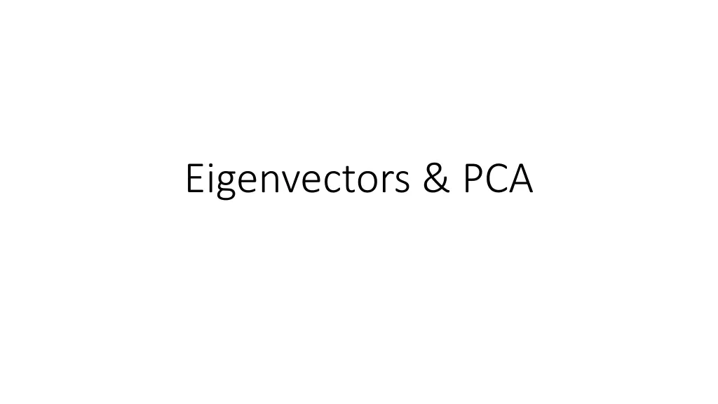 eigenvectors pca