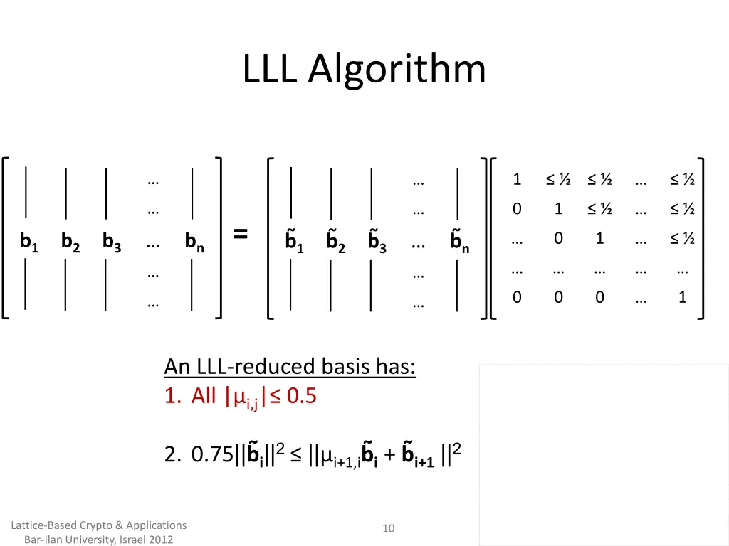 lll algorithm 1