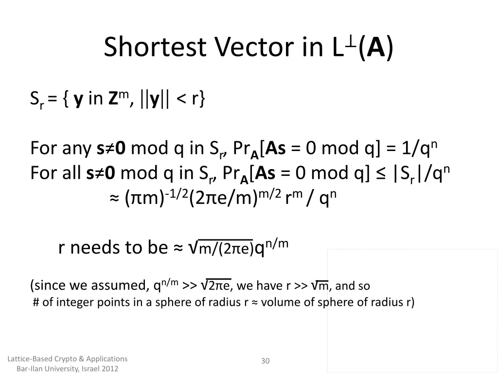 shortest vector in l a 1
