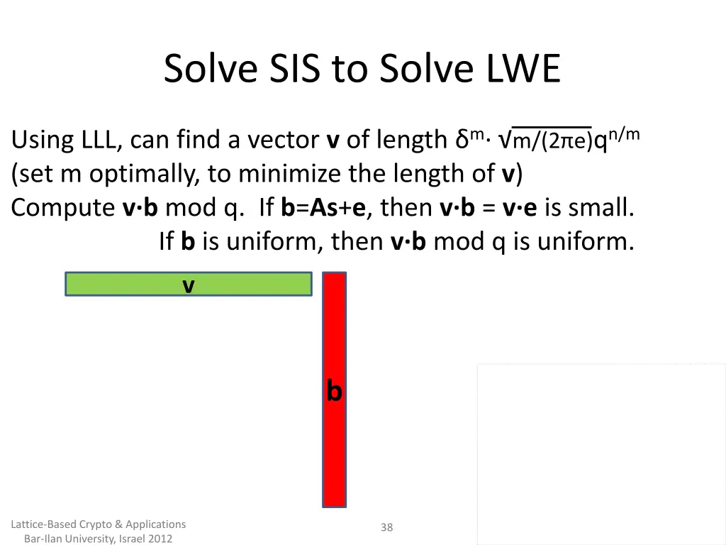 solve sis to solve lwe 3