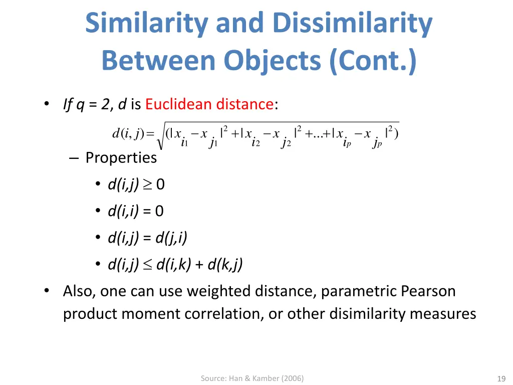 similarity and dissimilarity between objects cont
