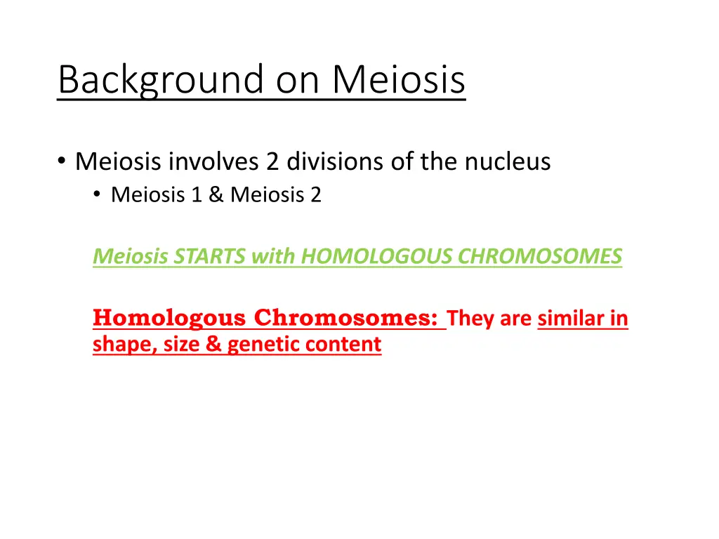 background on meiosis