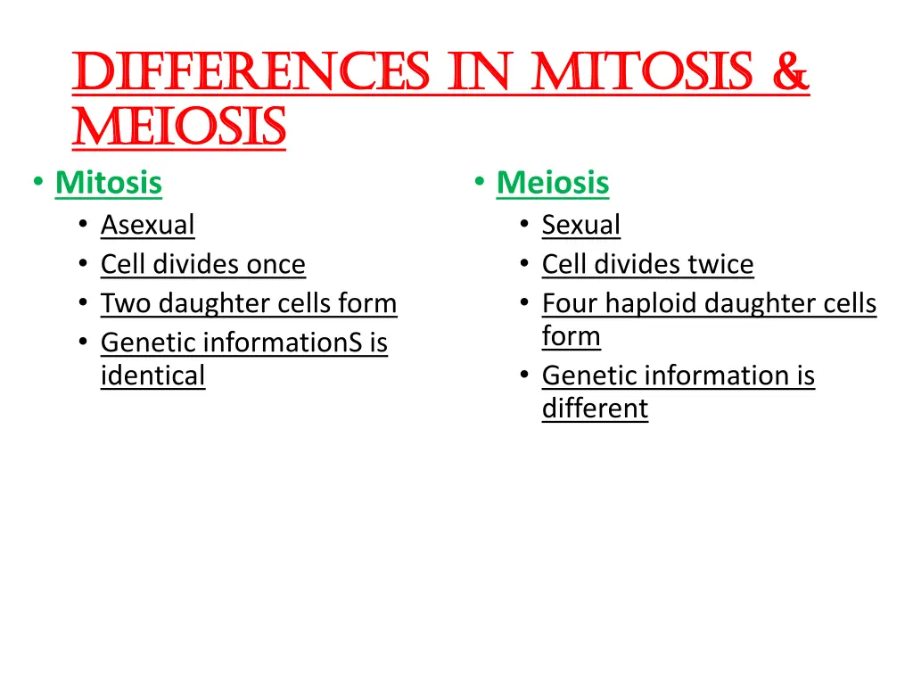 differences in mitosis differences in mitosis