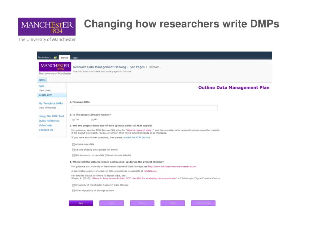 changing how researchers write dmps