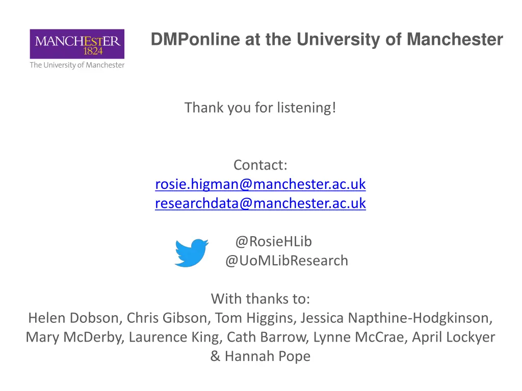 dmponline at the university of manchester 2