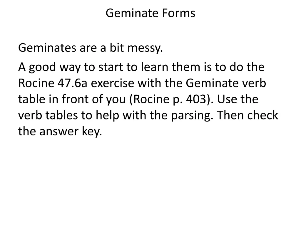 geminate forms
