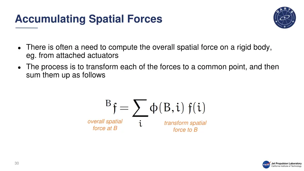 accumulating spatial forces