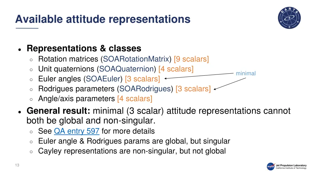 available attitude representations