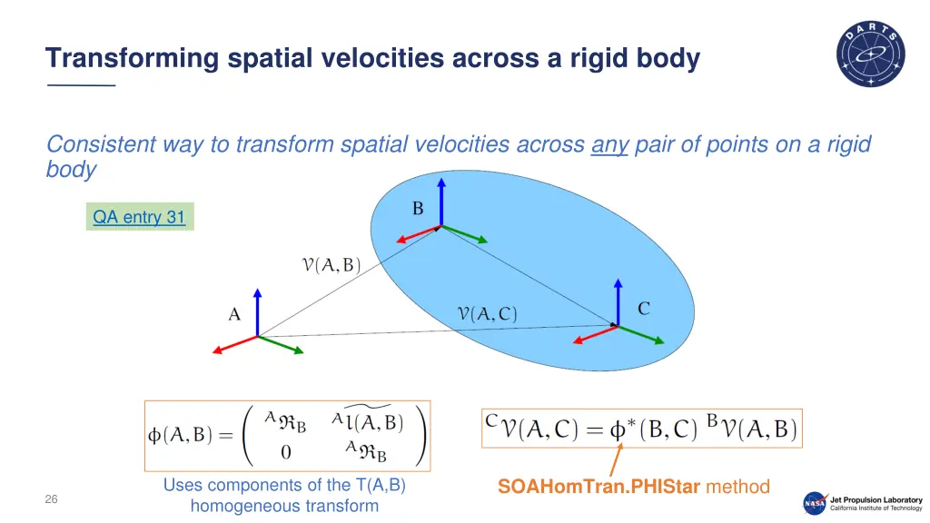 transforming spatial velocities across a rigid