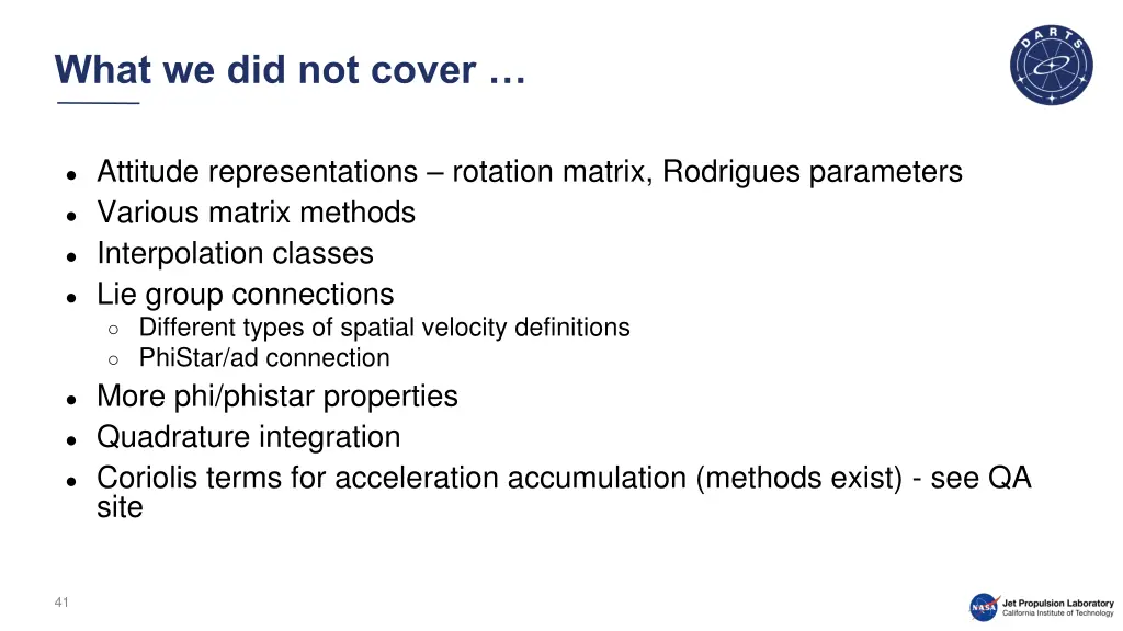 what we did not cover