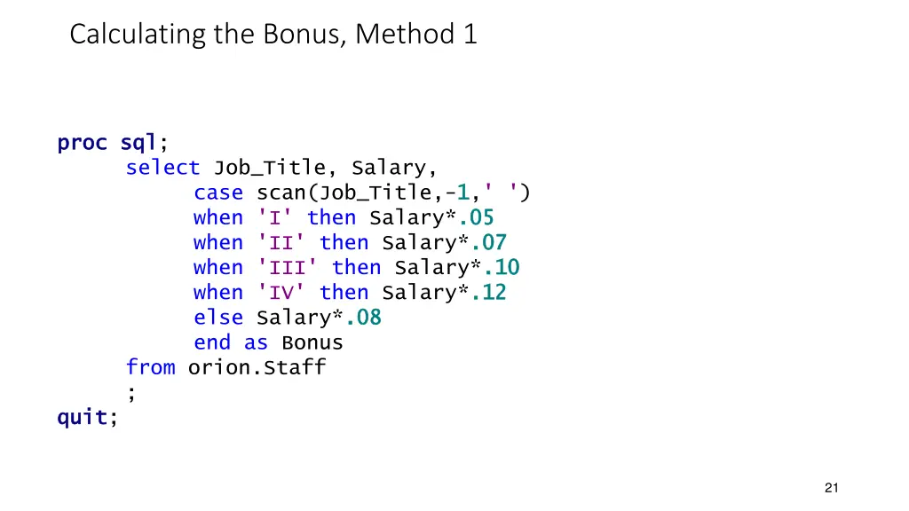 calculating the bonus method 1