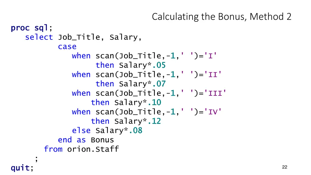 calculating the bonus method 2