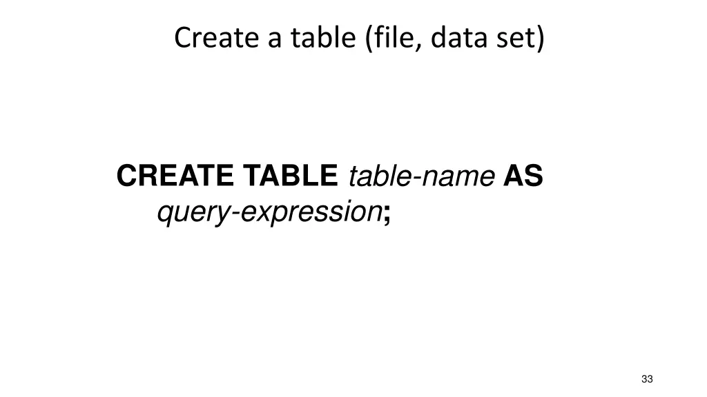 create a table file data set