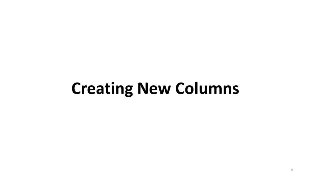 creating new columns
