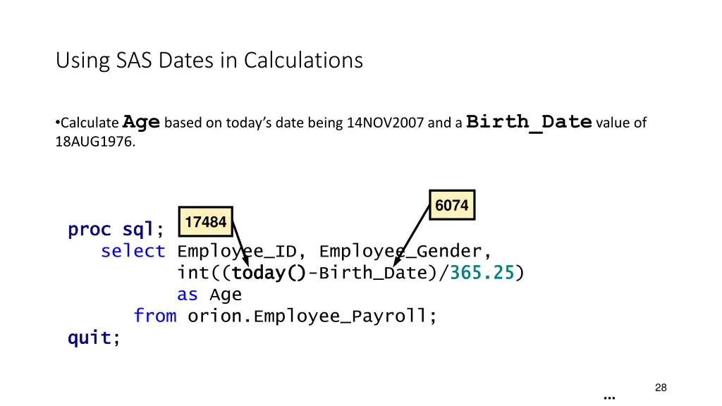 using sas dates in calculations