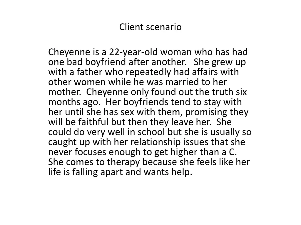 client scenario
