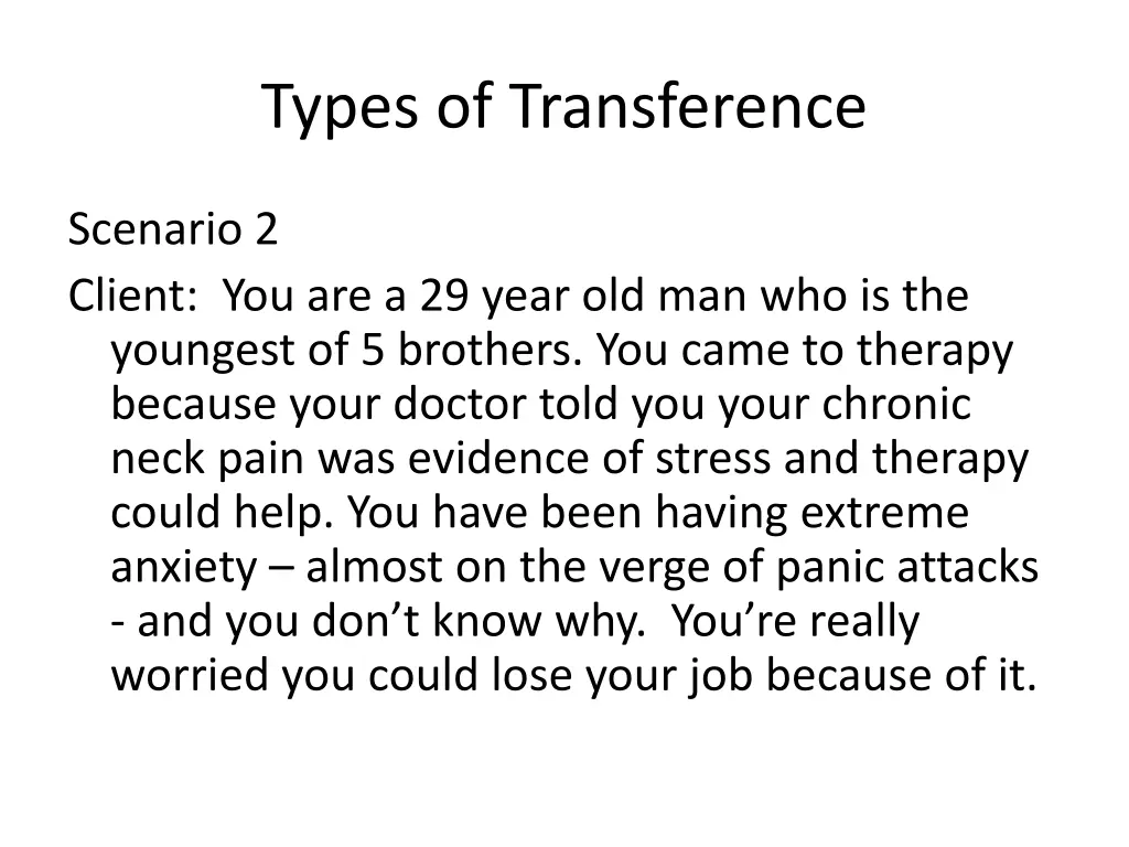 types of transference 1