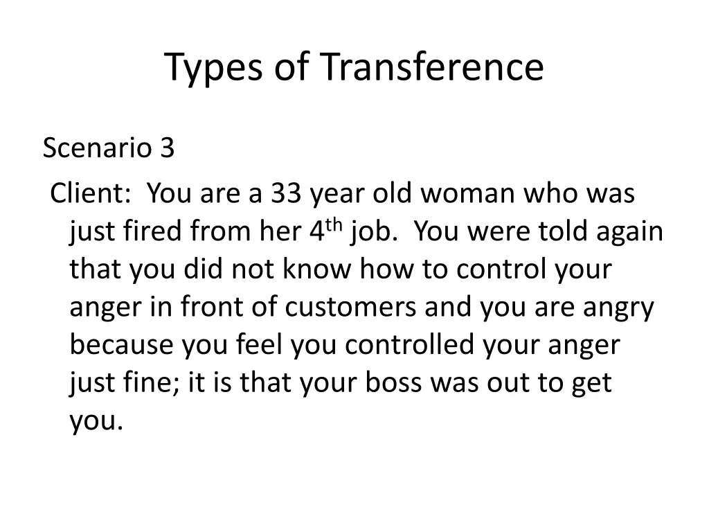 types of transference 2