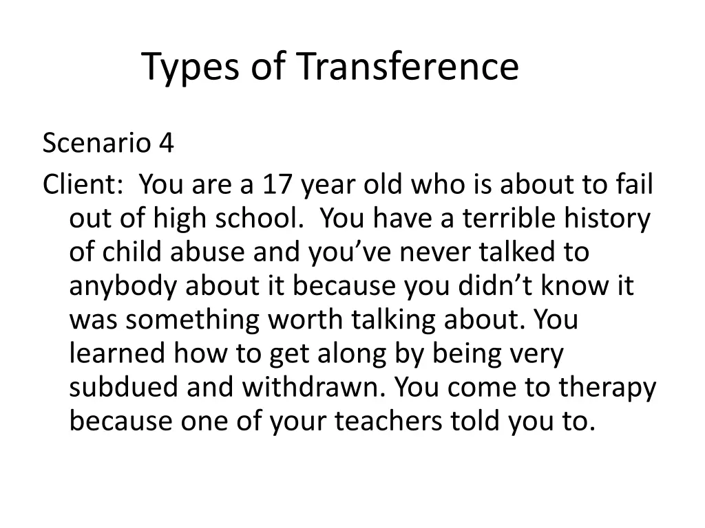 types of transference 3