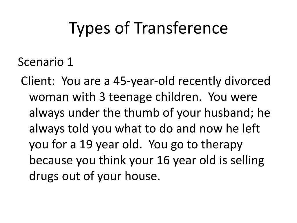 types of transference
