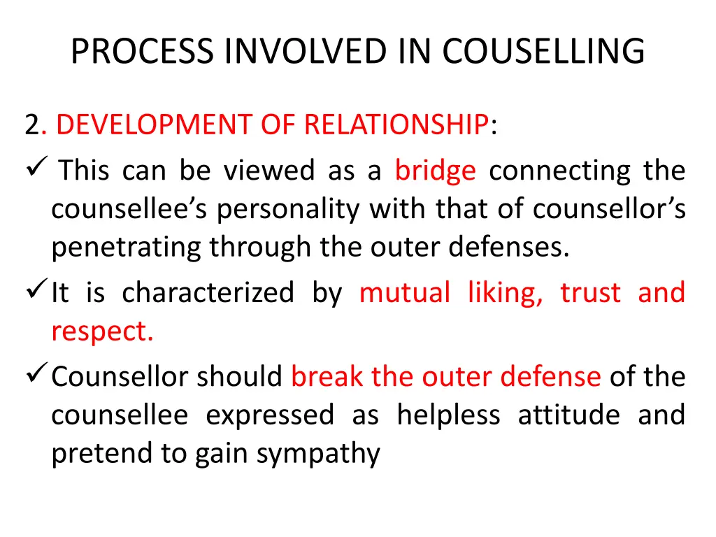 process involved in couselling 1