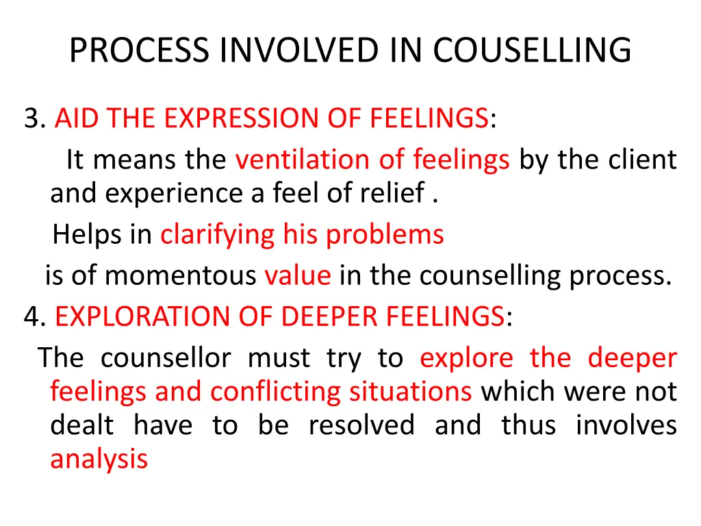 process involved in couselling 2